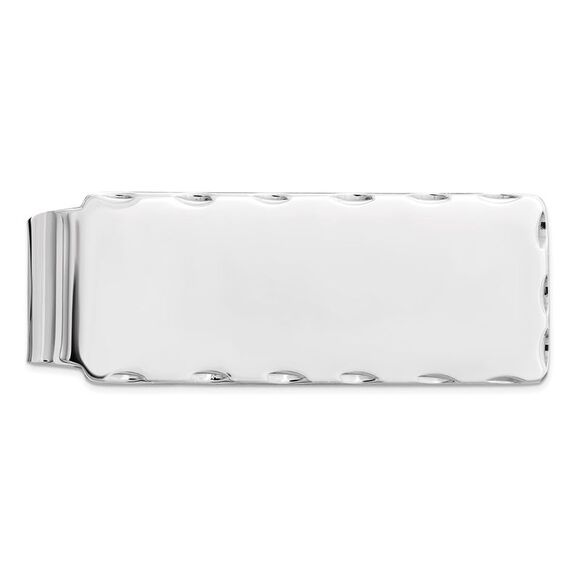 Rhodium Plated Sterling Silver Accent Edge FoldOver Money Clip 19x51mm - Picture 1 of 4